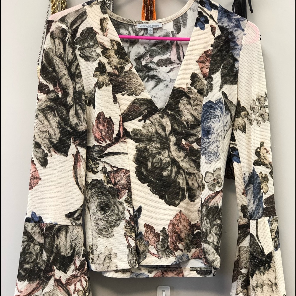 Floral V-neck